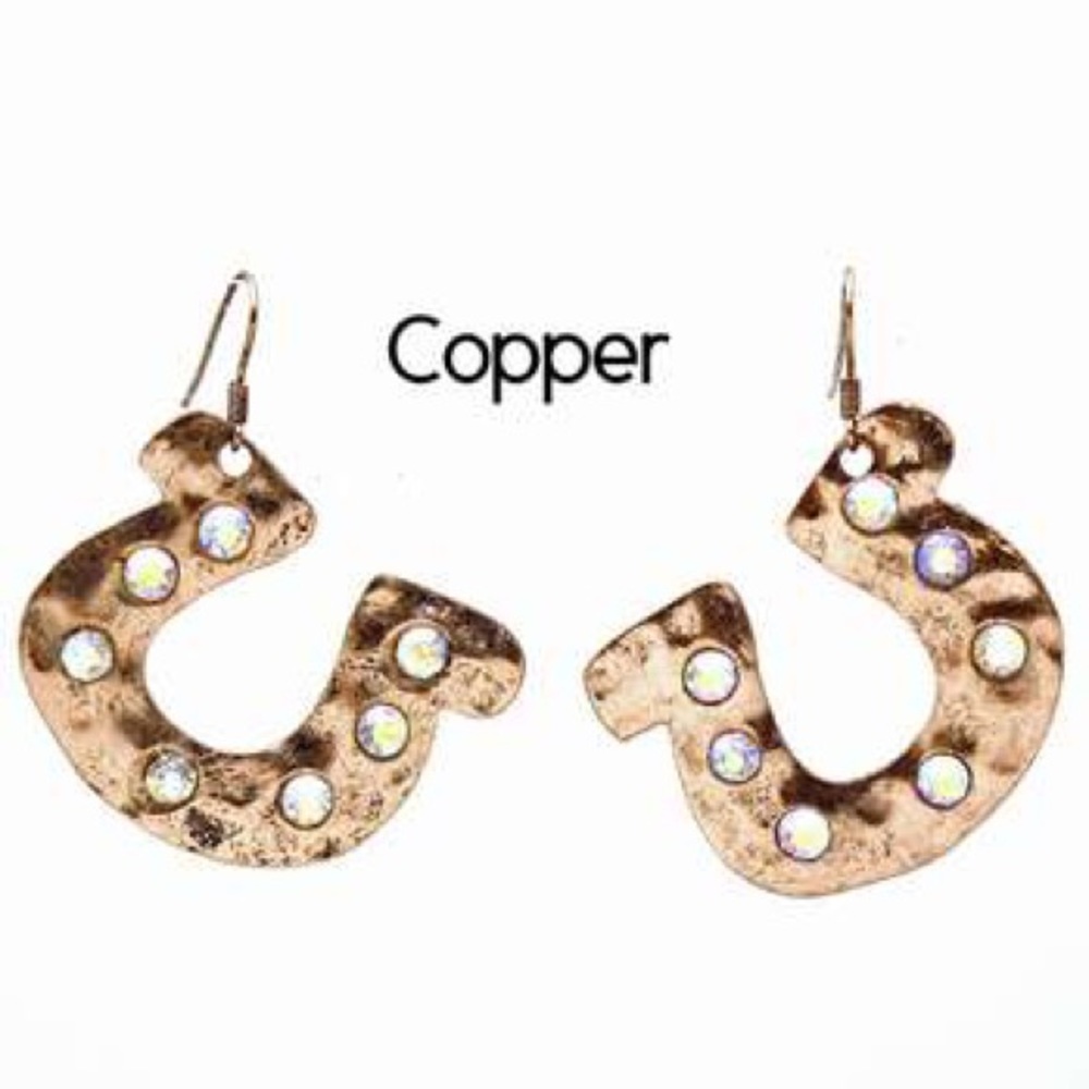 Copper Horseshoe Earrings